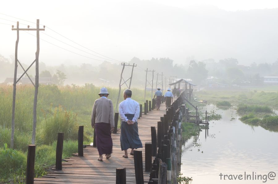 緬甸自由行 茵萊湖小柚木橋
