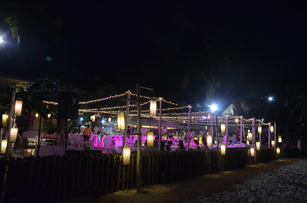 Boracay White beach restaurant night