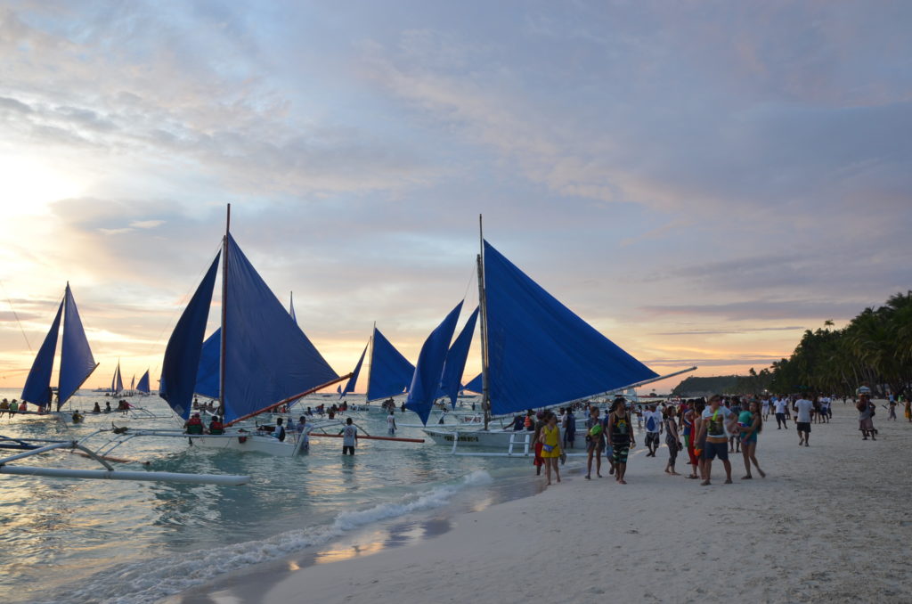 Boracay White beach sunset sailing