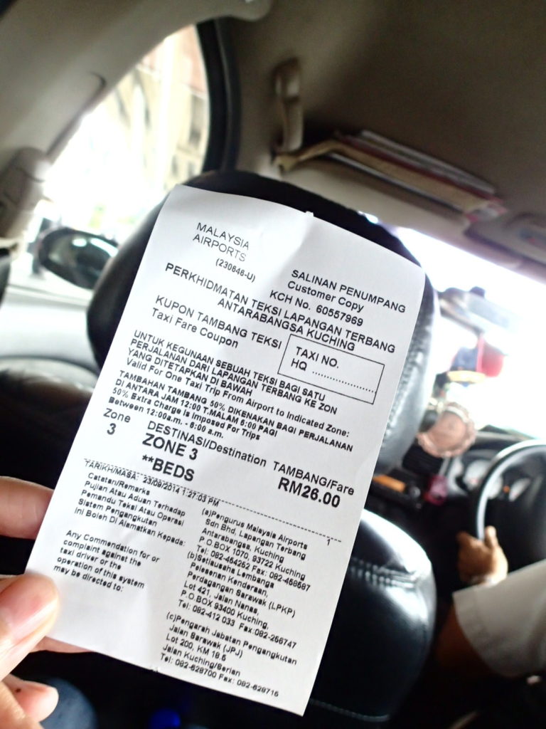Kuching Airport taxi ticket