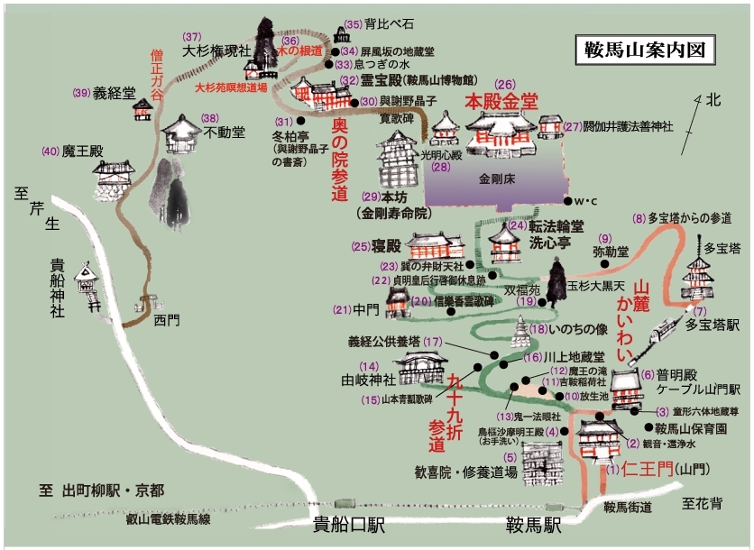Kurama dera temple map