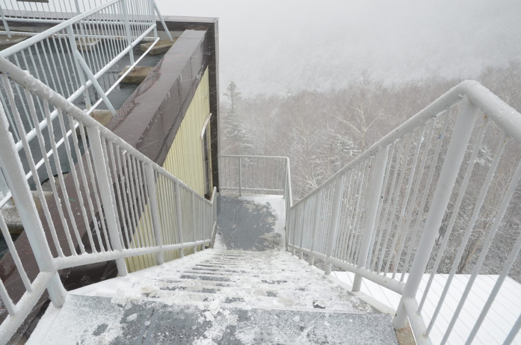 Kurodake ropeway Station Sounkyo rooftop snow