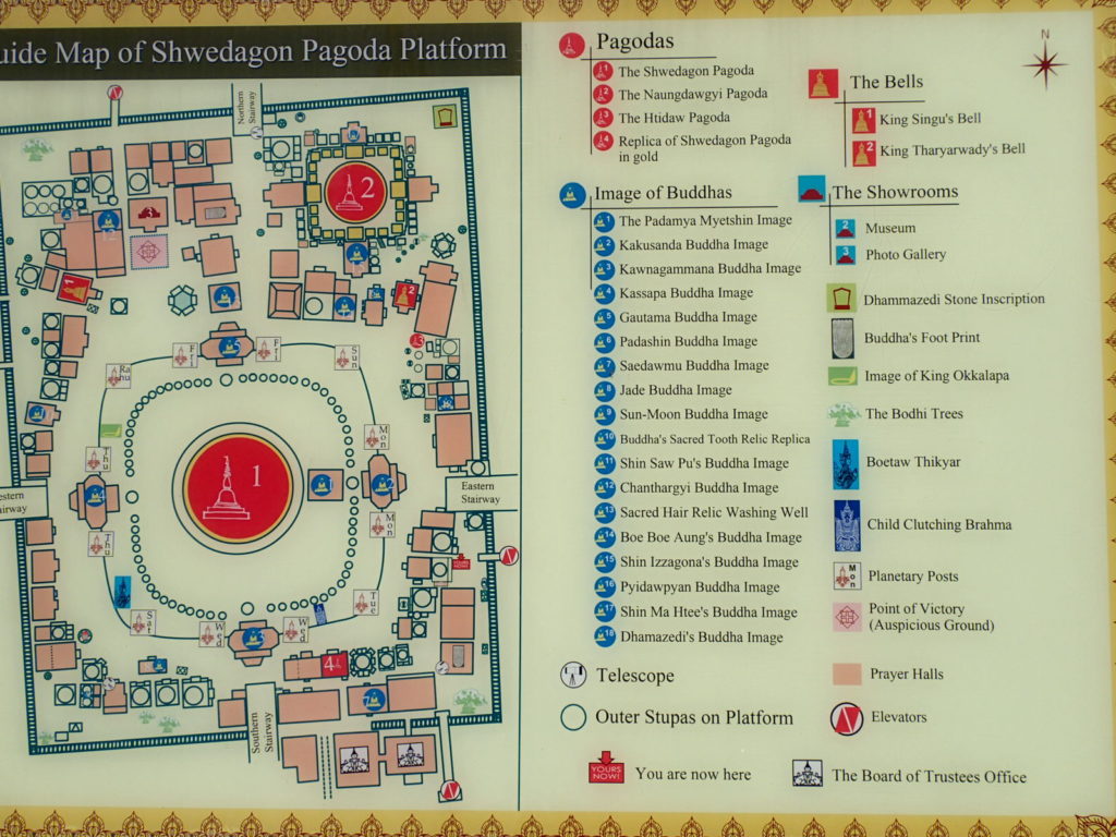 Shwedagon Pagoda Yangon Map