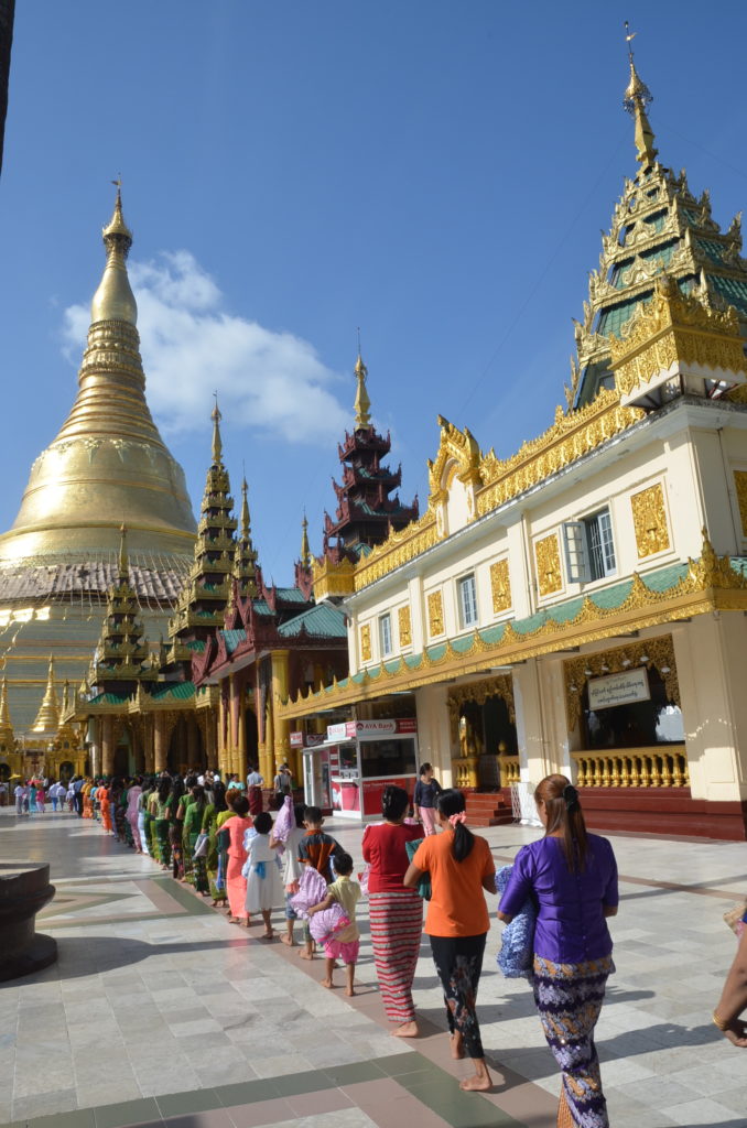 Shwedagon Pagoda Yangon Myanmar people