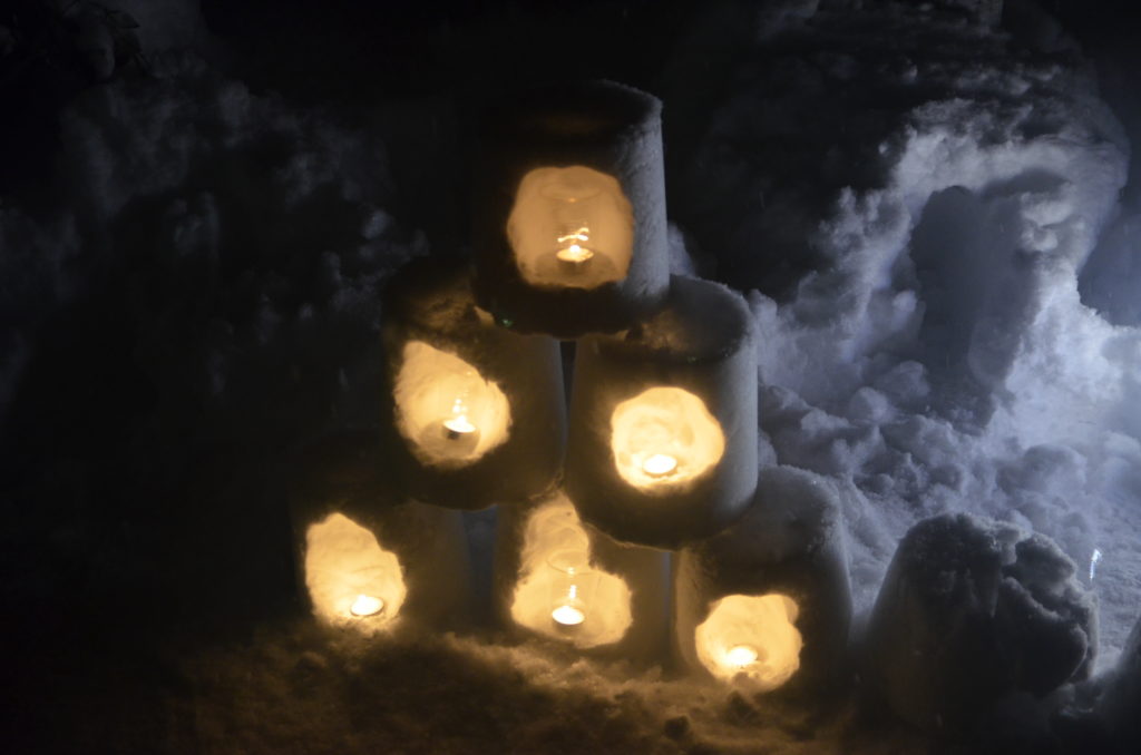 Snow Lantern Festival Miyama Kyoto making