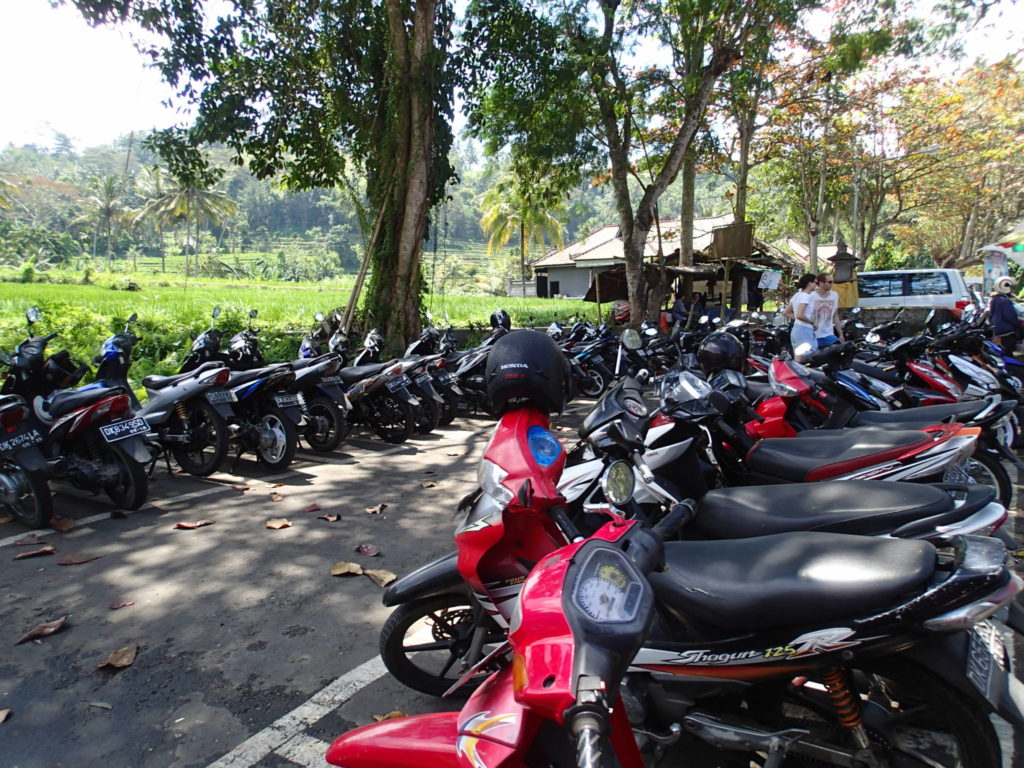 Tirtagangga Bali motor parking