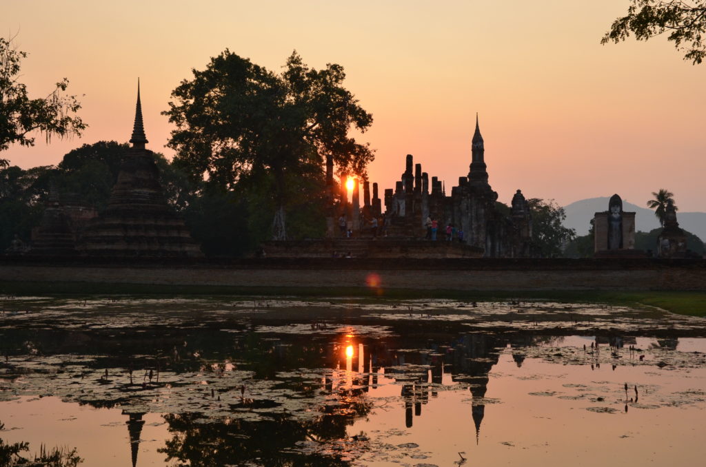 素可泰歷史公園 瑪哈泰寺 夕陽 Sukhothai Historical Park Wat Mahathat Sunset