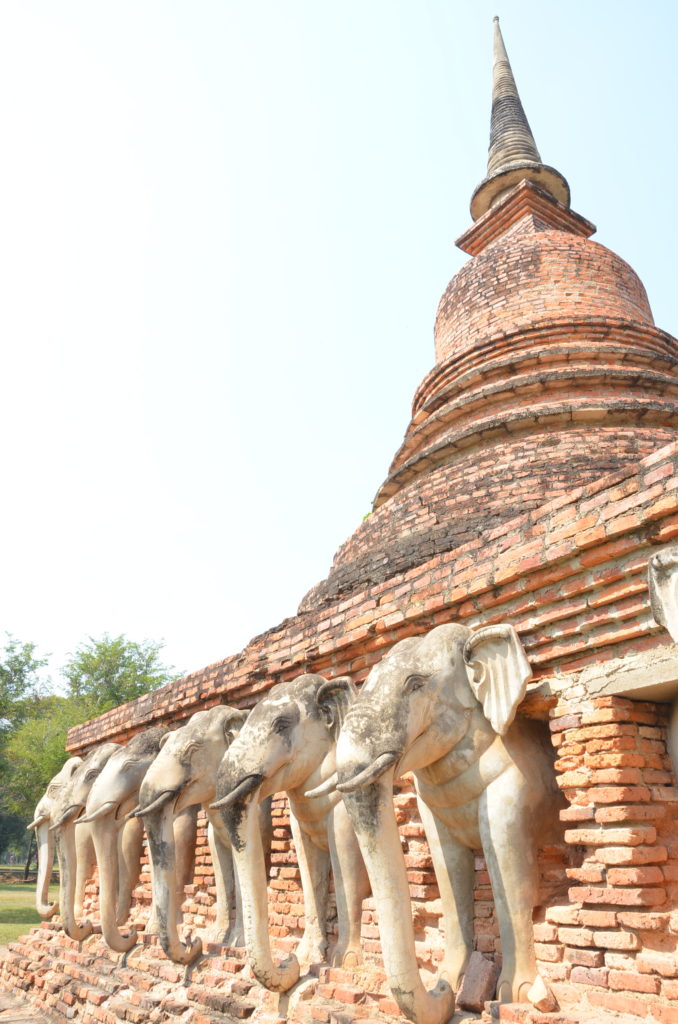 Wat Sorasak Sukhothai elephants