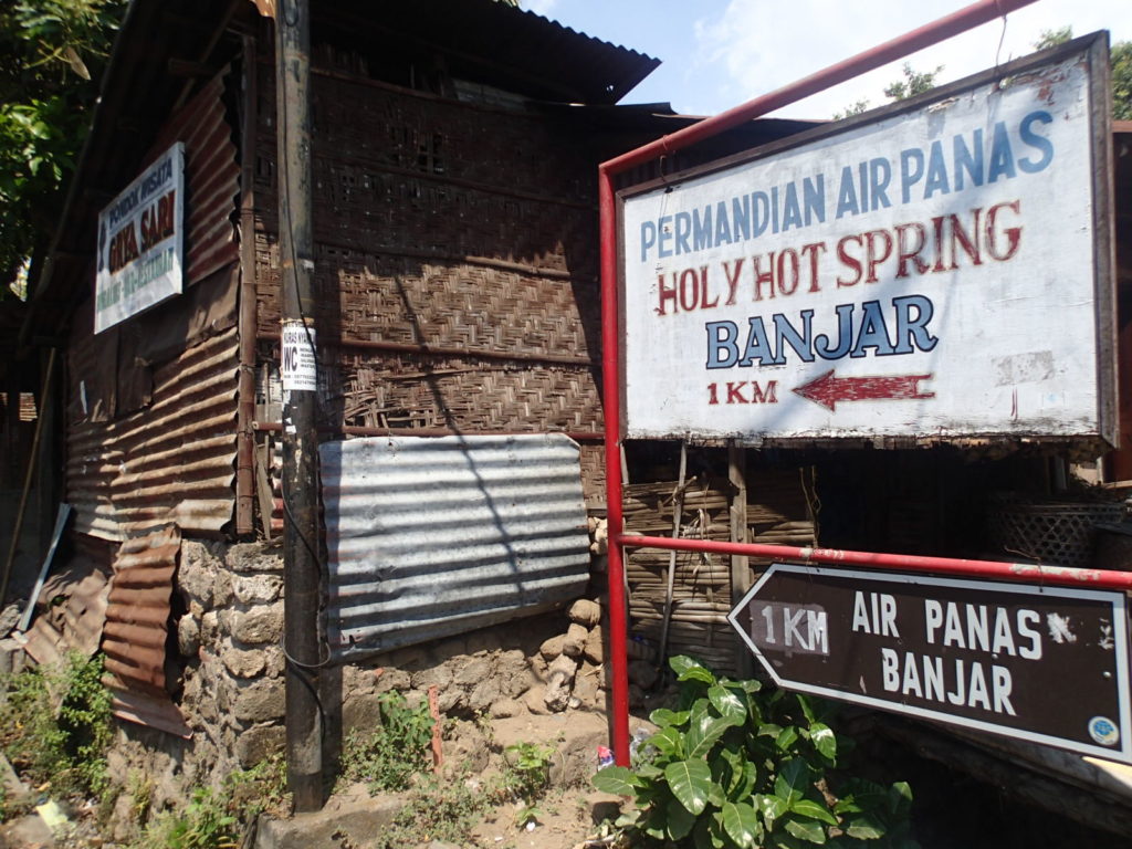 sign to Banjar Hot Springs Lovina